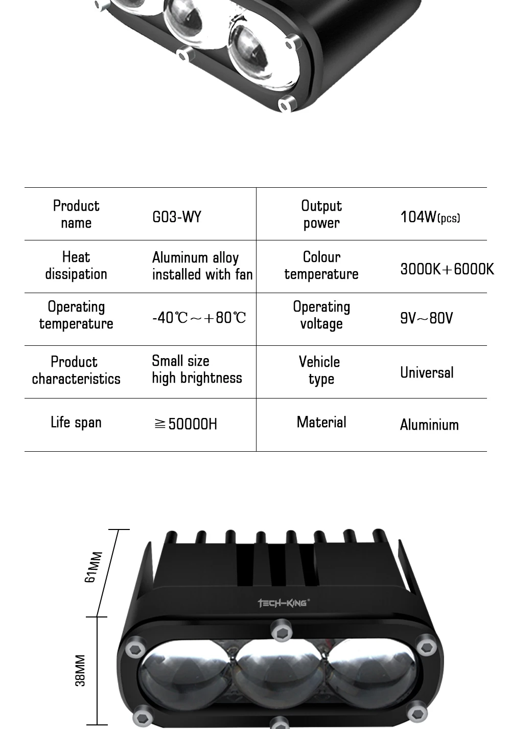 3 color DRL Spotlights 120W 9-80V Motorcycle Modified Bike Lighting Accessories Auxiliary Led Product Light Car grille lights