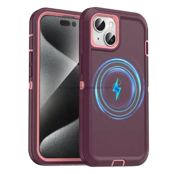 Original N52 Strong Magnetic Shockproof Heavy Duty Armor Back Cover for iPhone 15 & 14 16E 16 Pro Max Defender Phone Case