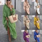 Clothing Summer Solid Color Plus Size Women Clothing Long Casual Dresses