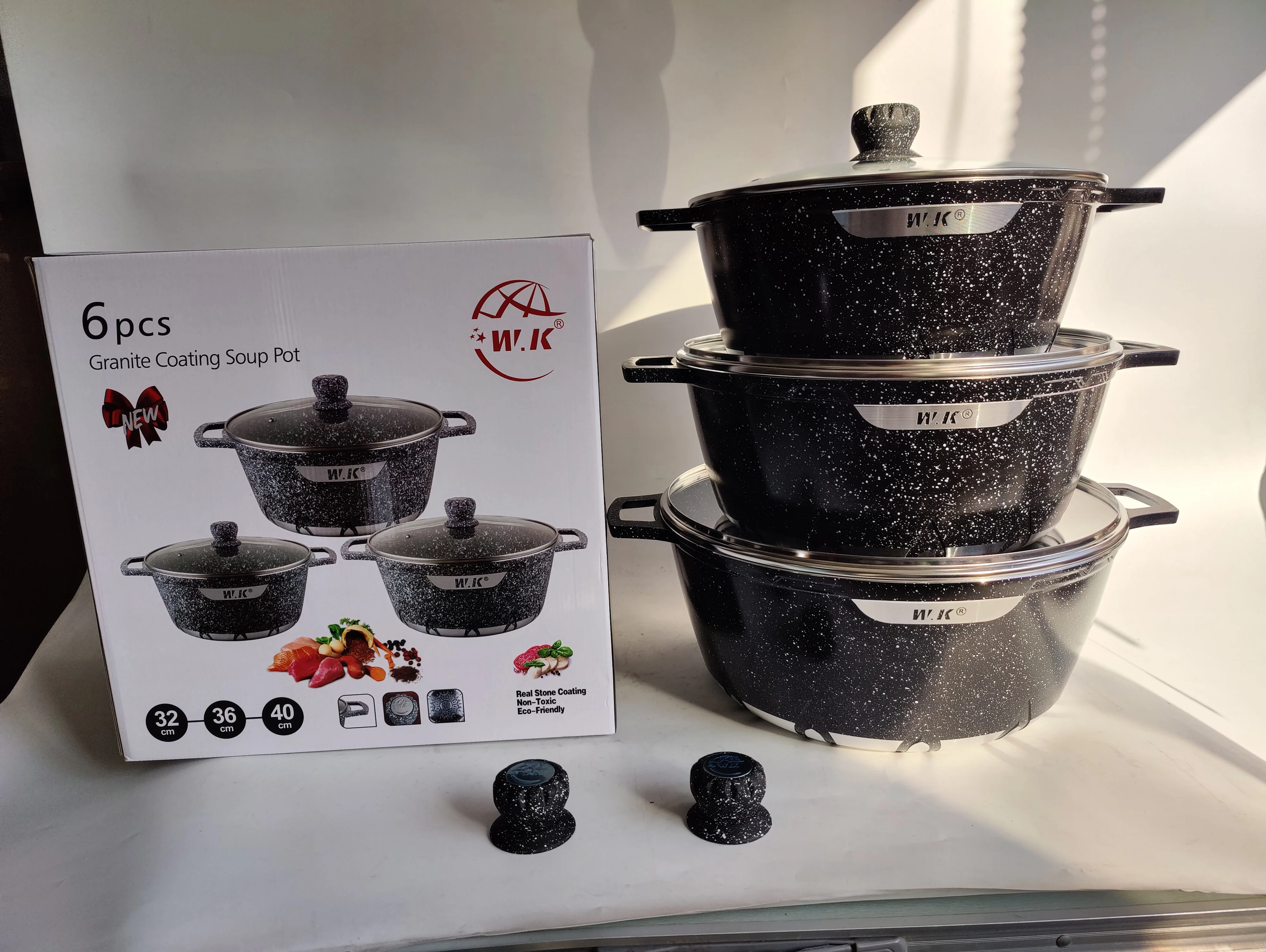Best Selling 6pcs Sets Cooking Pot Set Cookware Kitchen Casseroles 32-36-40cm Large Pot Set Casserole Deep Fry Pan