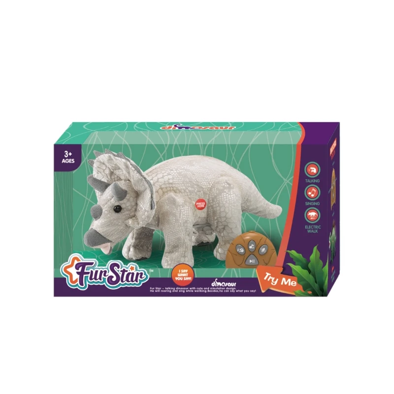 triceratops plush ride on