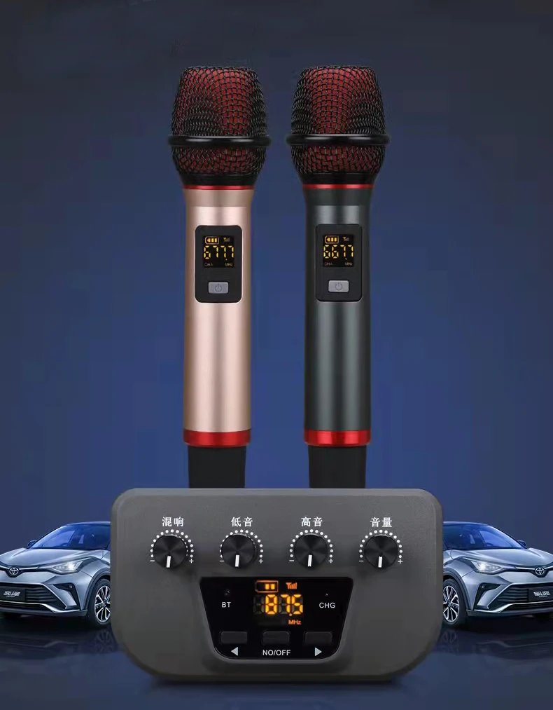 2024 New Wireless Car Fm Microphone Karaoke Portable Microphone Mic For