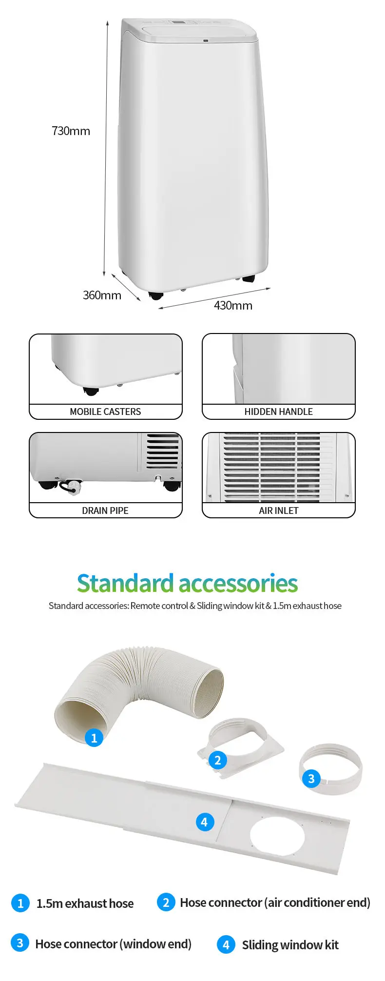 Portable Air Conditioner, 12000btu, R290 - detail 18