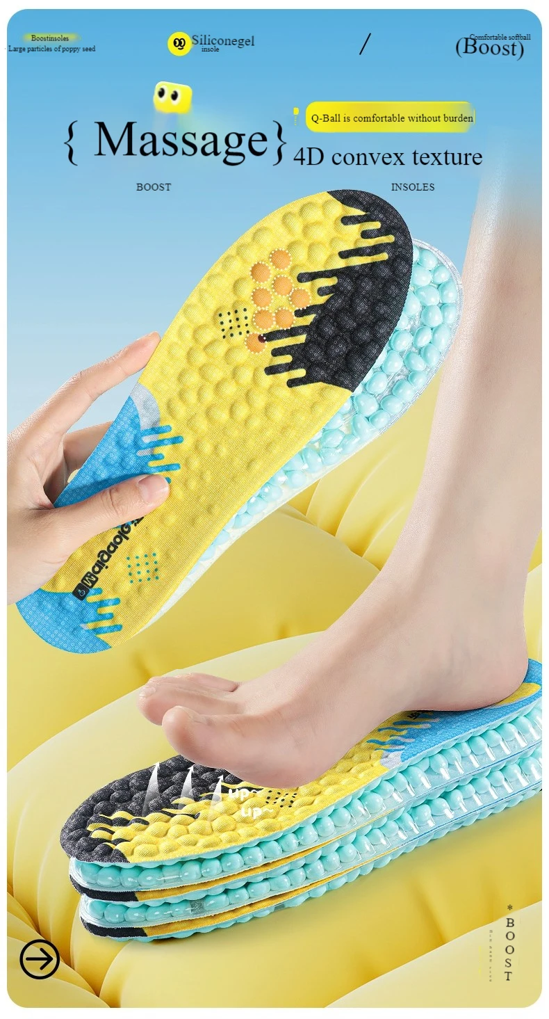 Popcorn Gel Sports Comfort Insoles with Moisture Wicking Popcorn Gel Sports Comfort Insoles with Moisture Wicking