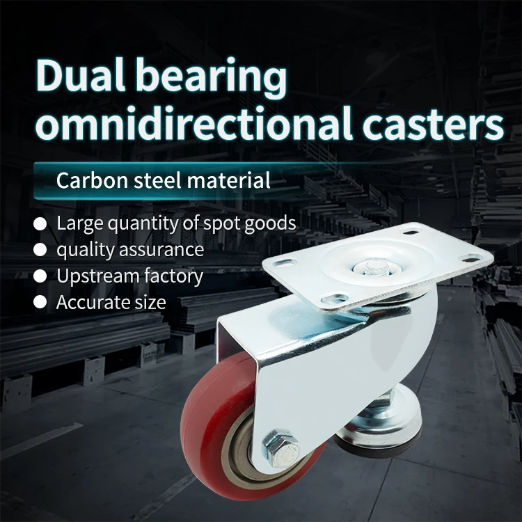 3-inch Dual Bearing Omnidirectional Foot Wheels Flatbed Luggage Mobile Shelf Casters Directional Wheels manufacture