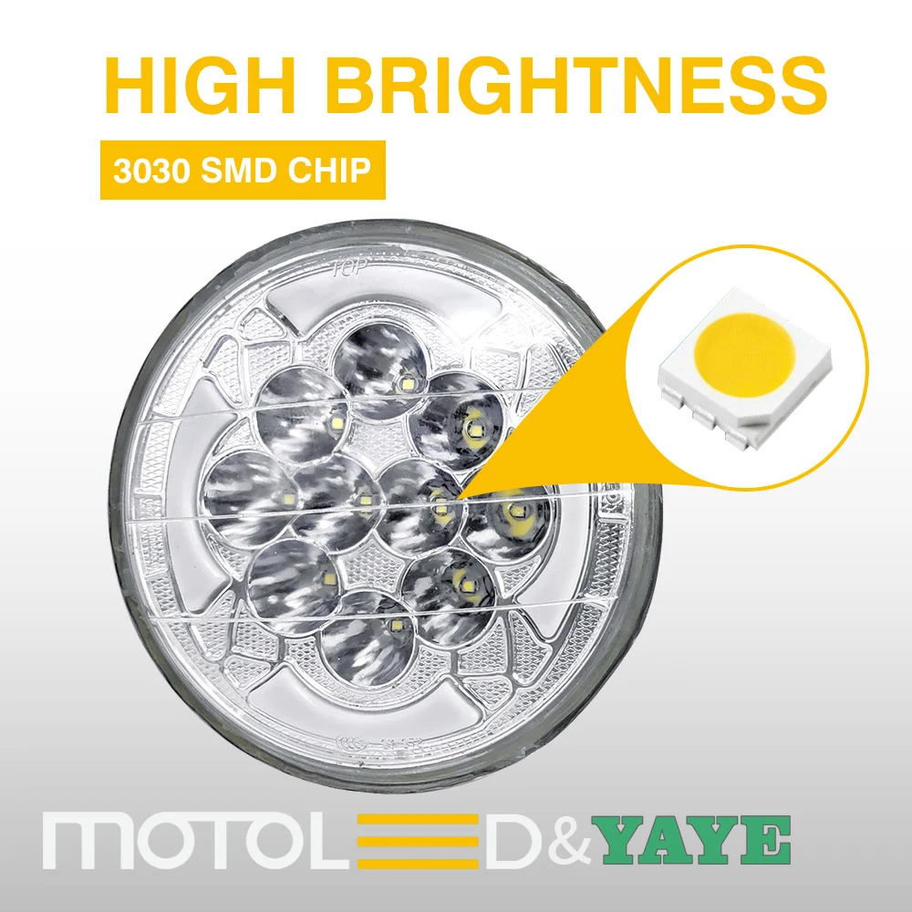 Round Motorcycle LED Headlight with High Thermal Conductivity Aluminum Shell IP67 Waterproof and Semi-assembly Design