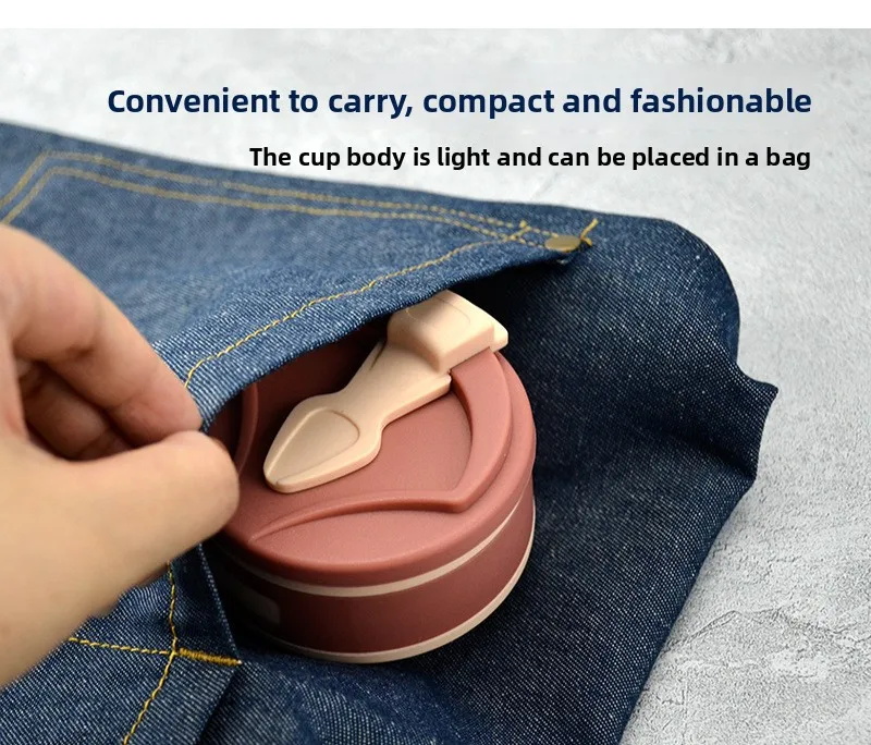 Portable Travel Foldable Silicone Coffee Cup for Outdoor Use for Milk Tea or Any Drink supplier