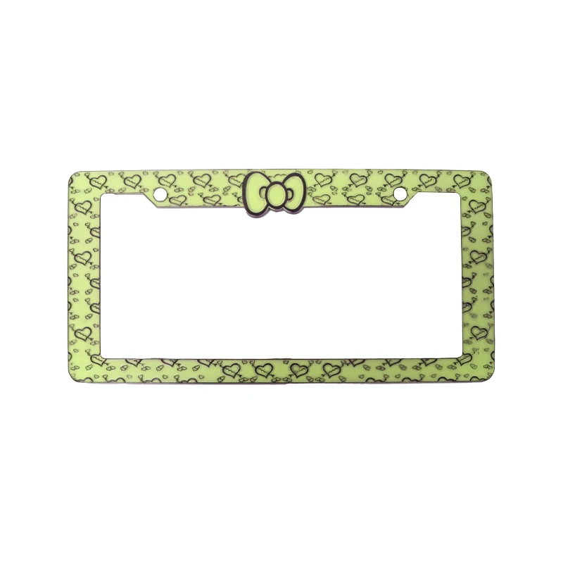 Custom USA Bowknot License Plate Frame UV Printing Plastic License Plate Frame for Cars Decoration supplier