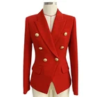 Pockets A4060 Office Wear Red Pink Khaki Double Breasted Pockets Slim Fashion Blazers Ladies Women