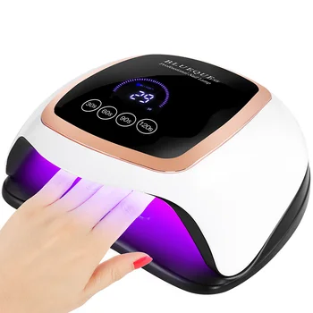 Amazon hot selling blueque bq v3 168w large size 42 beads nail beauty salon gel polish curing led uv lamp for manicure pedicure