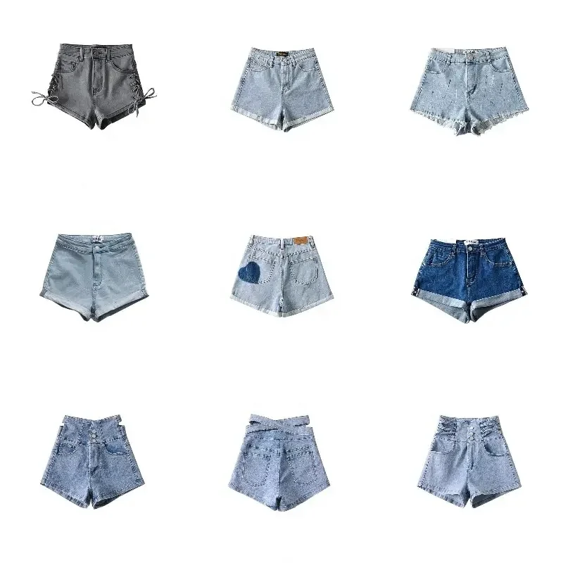 Casual High Waist Denim Shorts Women Summer Plus Size Pocket Tassel Hole Ripped jeans Short Female Femme Short Pants Women