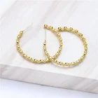 Hoop Brass Hoop Earring 2021 Fashion14K Gold Oversize Big Brass Minimalist Cubic Zirconia Ear Design