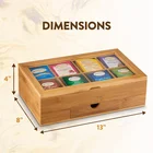 Bamboo Tea Wooden Box Natural Bamboo Texture Organizer Displays Storage With Magnet Lid Keeps Hot Selling Tea Box Wood