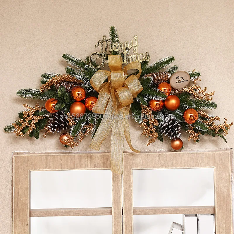 product 2025 online hot sale christmas wreath and garland set decorated 6pcs per pack-6