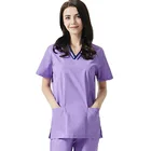 Short Scrubs Stretchable Short Sleeves Hospital Uniforms Suit Women Nurse Scrubs Beauty Salon Uniform Medical Uniforms