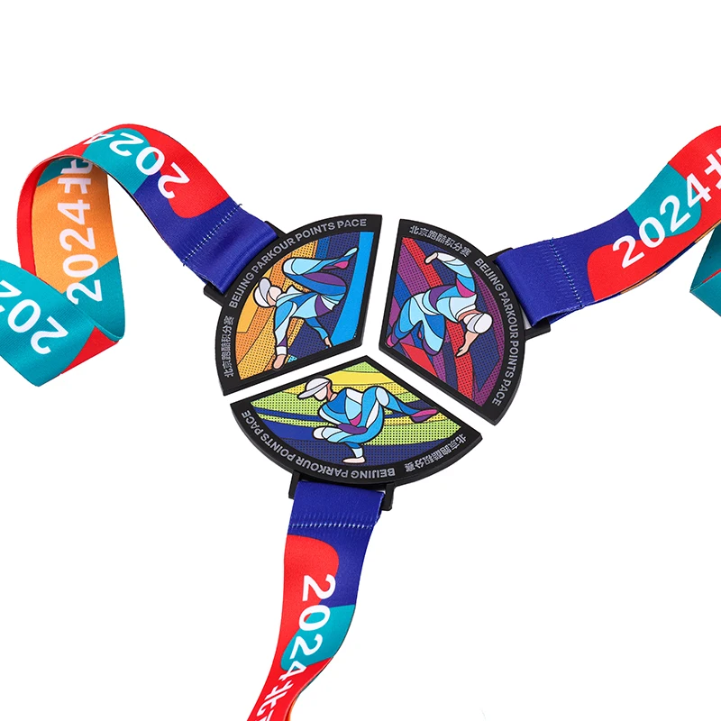 Manufacturer Custom Wholesale 3d Gold Award Soccer Football Marathon Running Metal Blank Puzzle Medal With Ribbon details