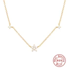 Snowflake Romantic S925 Sterling Silver Luxury 18K Gold Fashion Snowflake Diamond Stacked Clavicle Necklace
