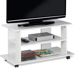 Modern simple design video games console TV cabinet with 2 shelves and 4 wheels for home use furniture