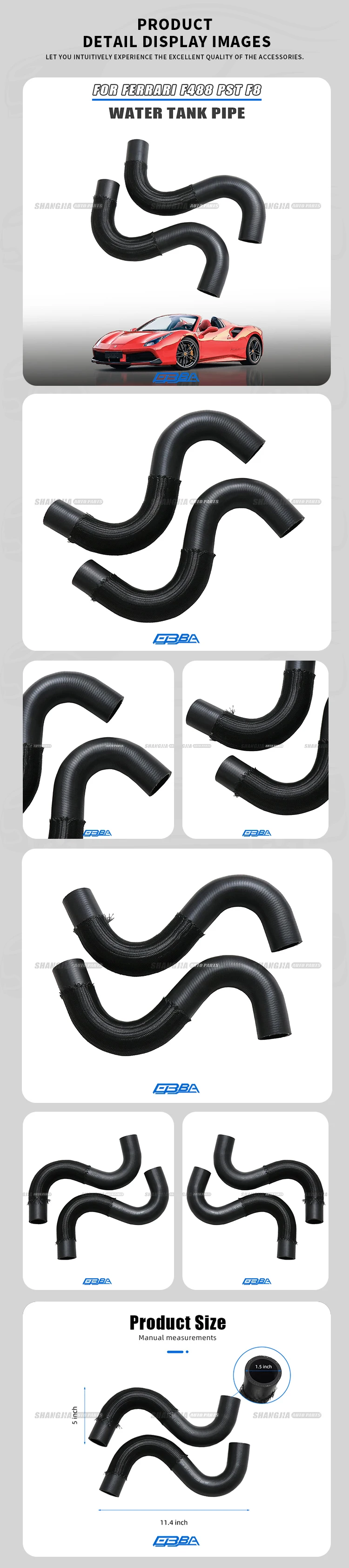 Amazing Quality Car Accessories OEM Equivalent Material Water Inlet Hose Radiator Hose 806789 For Ferrari F488/PST/F8 manufacture