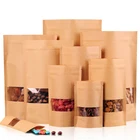 Paper Paper Bag Paper Different Capacities Kraft Paper Bag With Window And Zipper Manufacturer
