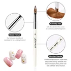 White Brush Brushes For Arts 2021 White Wooden Handle Acrylic Manicure Crimped Oval 100% Kolinsky Nail Brush For Nail Art