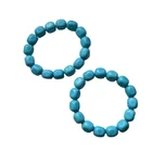The New Large Stock Square Sells Well Luxury Natural Stone Turquoise Bracelet