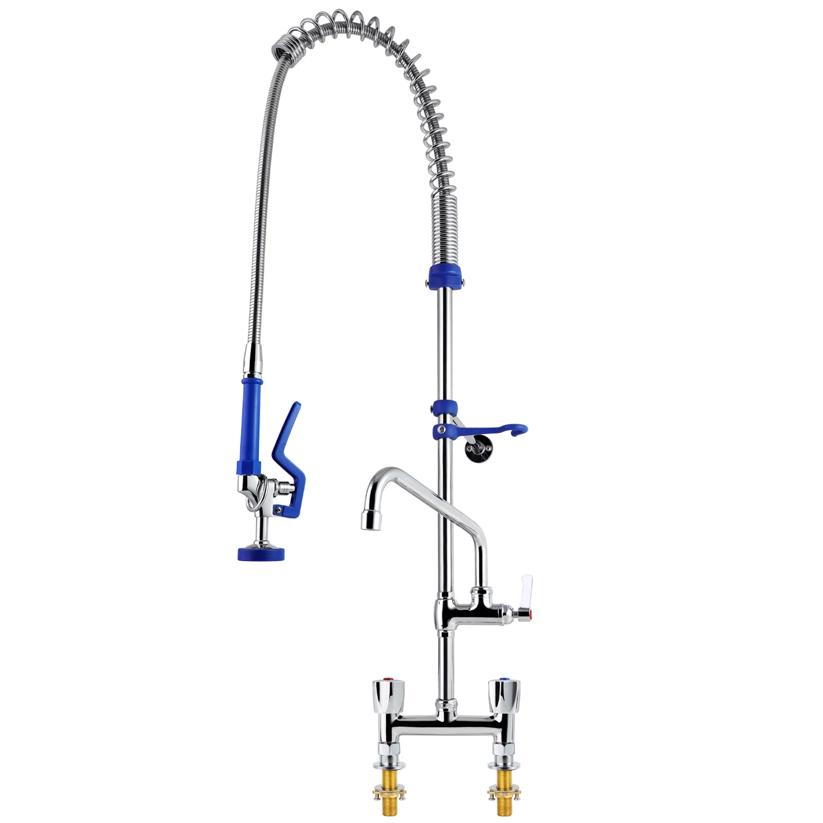 Dual Handle Short-Height Kitchen Deck Mounted Faucet Easy-Install Brass SUS304 Tube Spring Action Adjustable Pre-Rinse Unit 2 supplier