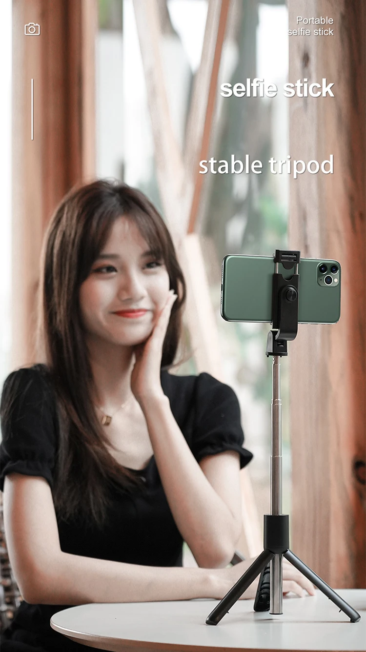 S02 Wireless Selfie Stick 360 Degrees With Tripod Plastic Alloy Self