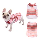 T-shirt Vest Vests Wholesale 9 Colors Spring Summer Pet Casual Wear Comfortable Pet Striped T-shirt Vest