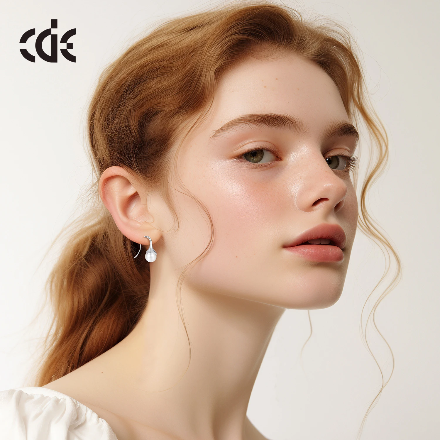CDE YE1878 Fine Jewelry Wholesale 925 Sterling Silver Pearl Earring Fresh Water Pearl&Rhoduim Plated Women Stud Dangle Earring