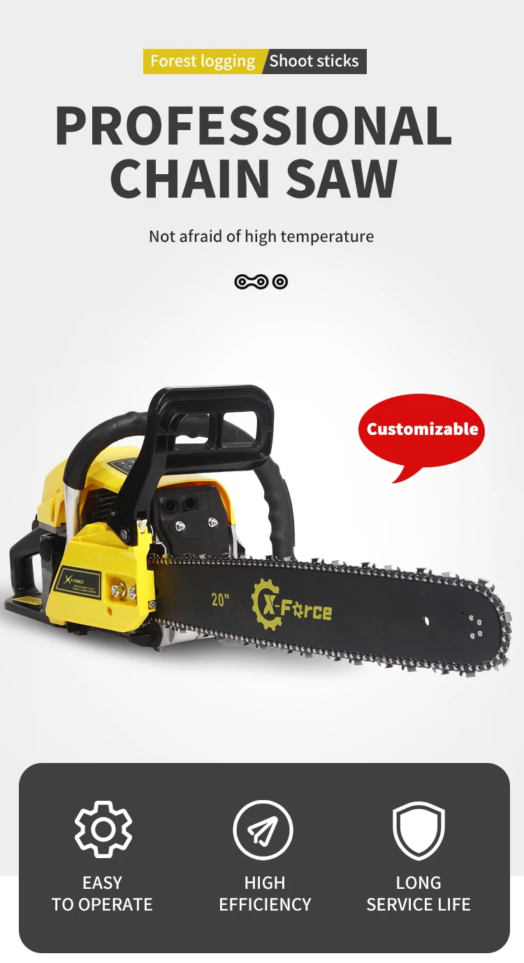 X Force 2 Stroke Chainsaw Professional 58cc Heavy Duty Powerful Petrol