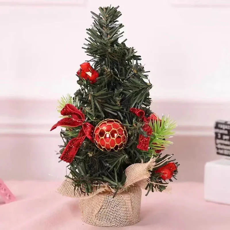 Custom 45cm Flocked Snow Artificial Christmas Tree Creative Personality Tabletop Decoration for Gift supplier