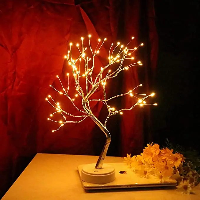  Bonsai Tree Light for Room Decor, Aesthetic Lamps for Living  Room, Cute Night Light for House Decorations, Good Ideas for Gifts,  Weddings, Festivals, Christmas (Warm White, Gold Trunk, 108 LED) 