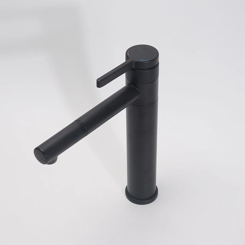 Tarpul Wholesale Deck Mounted Single-Hole Bathroom Faucet Black Matte Brass Hot Cold Water Mixers Kitchen Stainless Steel Basin details