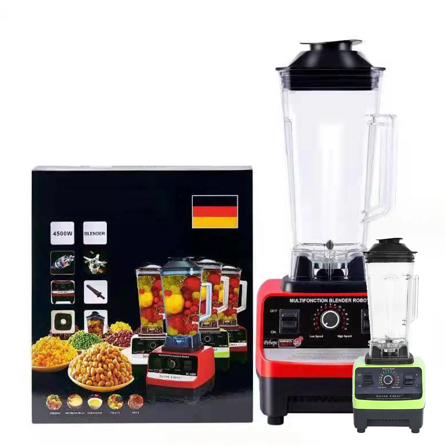 Wholesale Blender 4500W  2L Large Capacity Commercial With Mixer Grinder Heavy Duty Machine Portable Ice Smoothie Blenders