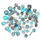 Beads 50pcs Per Bag Alloy Glass Beads Large Hole Fashion Bracelet Neckalce Accessories Glass Beads