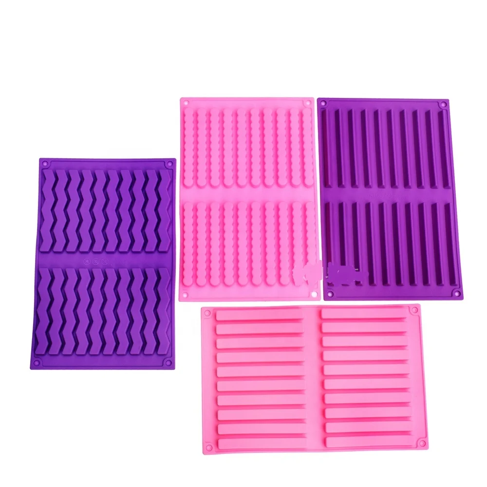 20 hole long strip shaped silicone mold DIY baking wax cake sugar mould square wave Dough shapes biscuit mold silicone soap mold