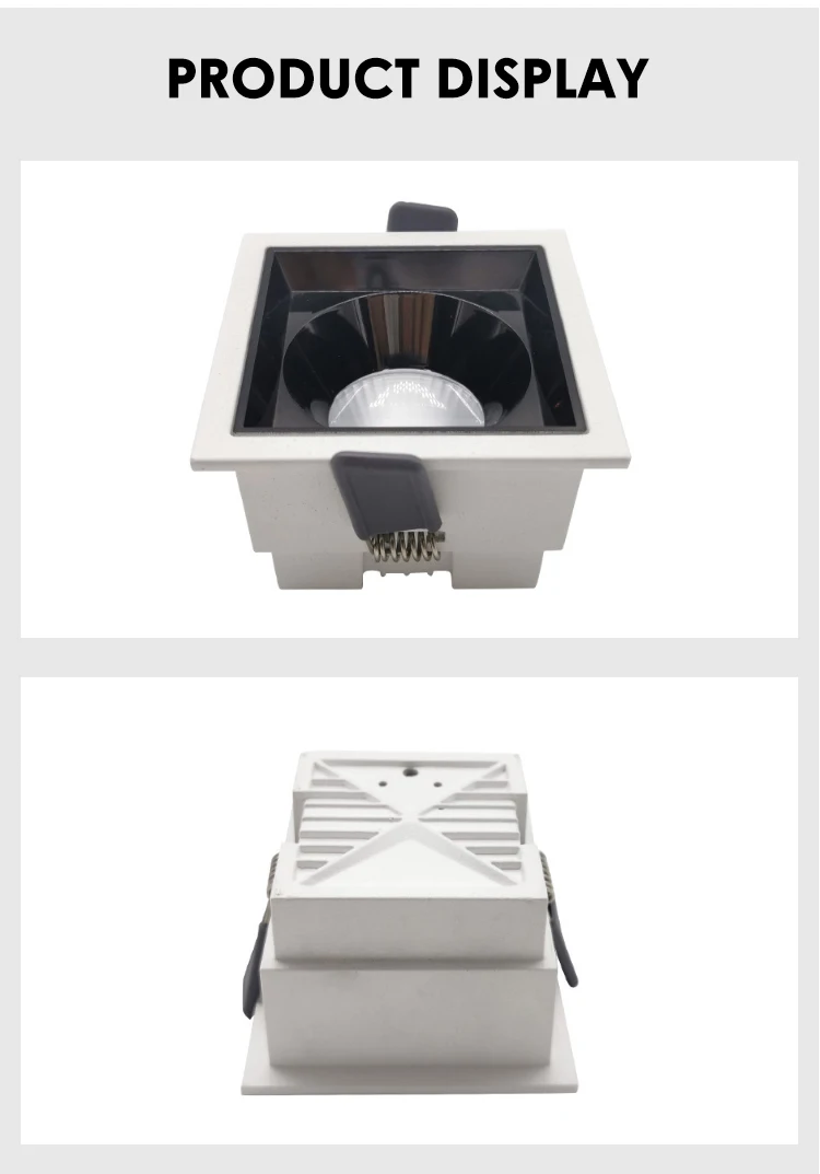 lc10226 home square spotlight grille indoor under lighting embedded hotel restaurant anti glare led cob downlight-4