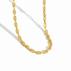 925 Silver Necklace H-N551 Statement Chain Women Fashion 925 Silver Pig Nose Choker Necklace