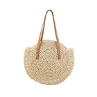 Beach Straw Handbag Beach Straw Bag New Round Rattan Bag Beach Shoulder Tote Bag Fashion Straw Hand Bags 2021 Women