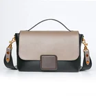 Handbag Latest Arrivals Contrast Color Soft Leather Underarm Clutch Purse Hand Bag Women Branded Handbag Luxury