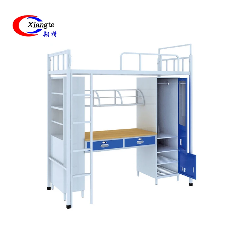 full bed with desk attached