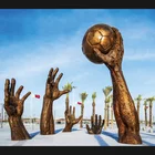 Copper Decoration For Outdoor Large Copper Bronze Abstract Hand Sculpture Decoration For Sale
