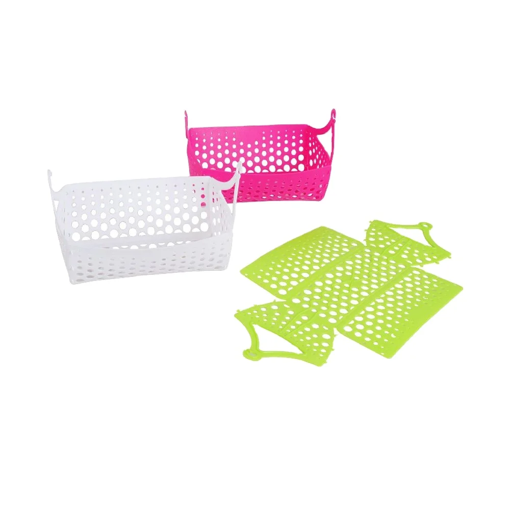 Unique DIY food grade foldable plastic basket collapsible insulated picnic basket