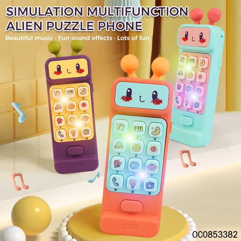 Baby girls puzzle mobile phone baby custom educational music toy for kids