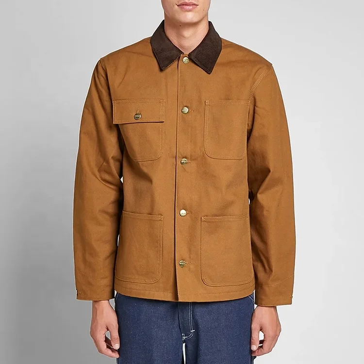 Wholesale Corduroy Collar Fashion Design Mens Safari Jacket Style 
