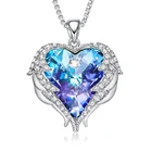 Necklace Angel Wing Love Heart Pendant Heart Of Ocean Necklace Jewelry Gifts For Women