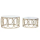 Table New Style Hot Selling Metal Marble Top Coffee Table Set Of 2 Can Be Changed To Mirrored Console Table