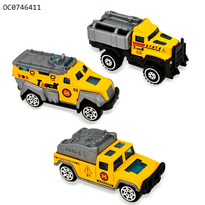 Wholesale engineering free wheel mini diecast car metal truck toy for boys