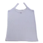 Girls Tank White High Quality Cheap Kids Vest Girls 1x1 Rib Strap Tank Tops Children's Lace Singlets White TT8019-01